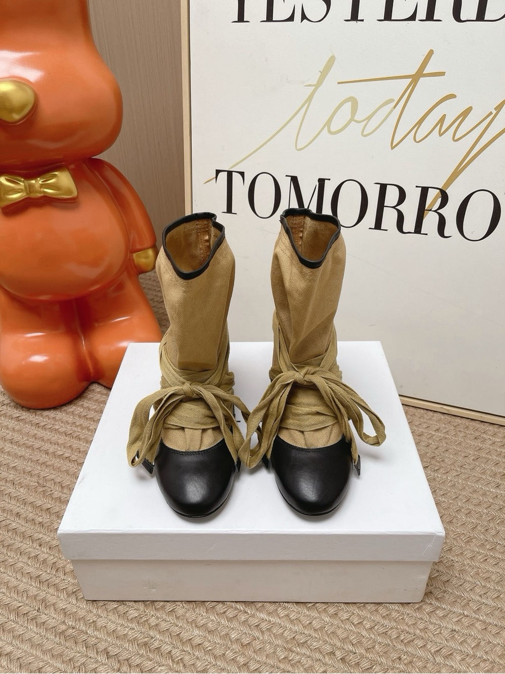 Isabel Marant Tan and Black Wrap Lace-Up Boots - Picture 3 of 8